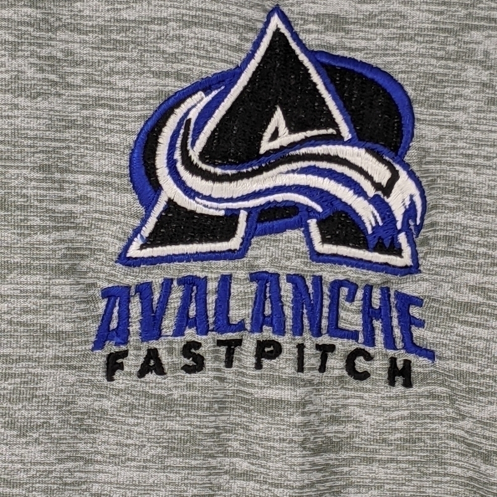 Under Armour UA Loose 1/2 Zip Pullover Long Sleeve Gray Blue Avalanche Fastpitch - Picture 3 of 10